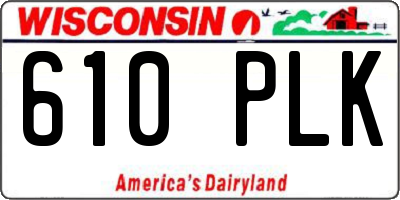 WI license plate 610PLK