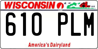 WI license plate 610PLM