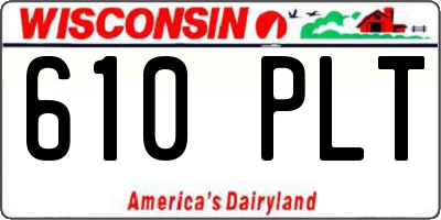 WI license plate 610PLT