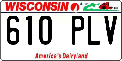 WI license plate 610PLV