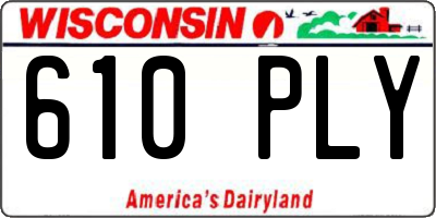 WI license plate 610PLY