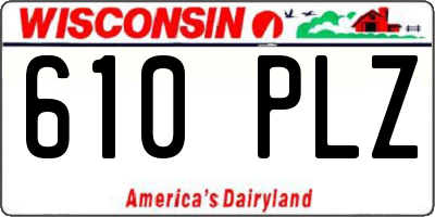 WI license plate 610PLZ