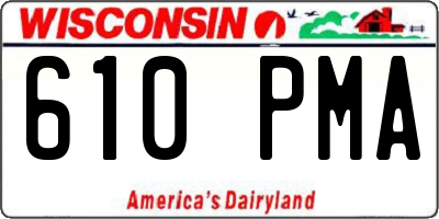 WI license plate 610PMA