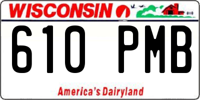 WI license plate 610PMB