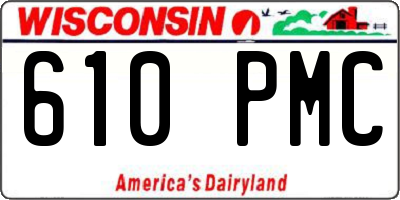WI license plate 610PMC
