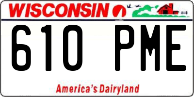 WI license plate 610PME