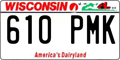 WI license plate 610PMK