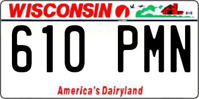 WI license plate 610PMN