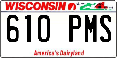 WI license plate 610PMS