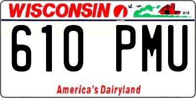 WI license plate 610PMU