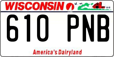 WI license plate 610PNB