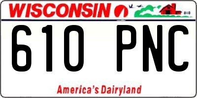 WI license plate 610PNC