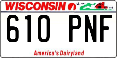 WI license plate 610PNF