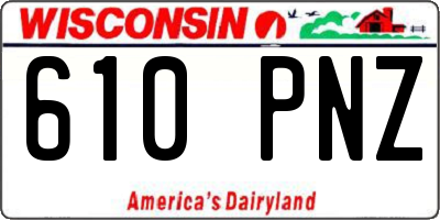 WI license plate 610PNZ