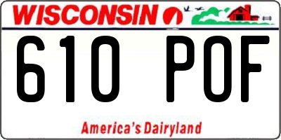 WI license plate 610POF
