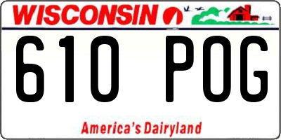 WI license plate 610POG