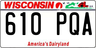 WI license plate 610PQA
