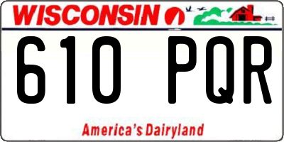 WI license plate 610PQR