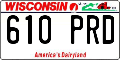 WI license plate 610PRD