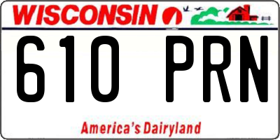 WI license plate 610PRN