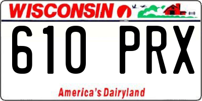 WI license plate 610PRX
