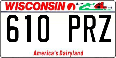 WI license plate 610PRZ
