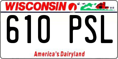 WI license plate 610PSL