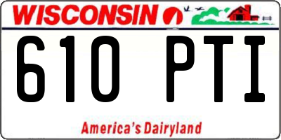 WI license plate 610PTI