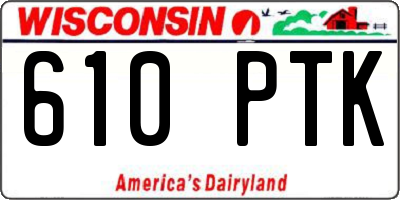 WI license plate 610PTK