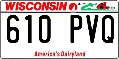 WI license plate 610PVQ