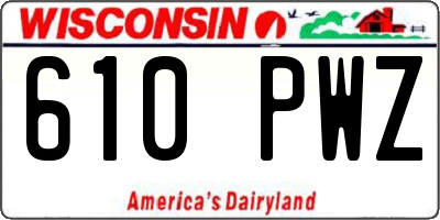 WI license plate 610PWZ