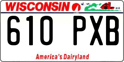 WI license plate 610PXB