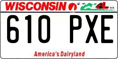 WI license plate 610PXE