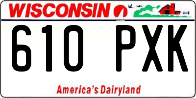 WI license plate 610PXK