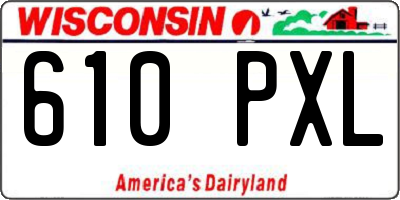 WI license plate 610PXL