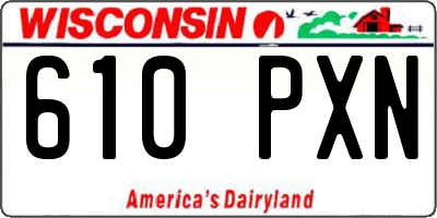 WI license plate 610PXN