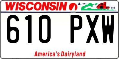 WI license plate 610PXW