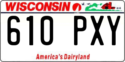 WI license plate 610PXY