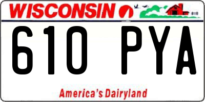 WI license plate 610PYA