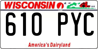 WI license plate 610PYC