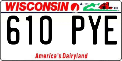 WI license plate 610PYE
