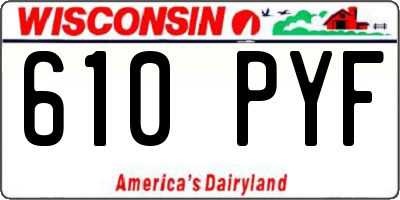 WI license plate 610PYF