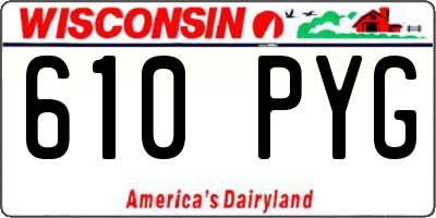 WI license plate 610PYG