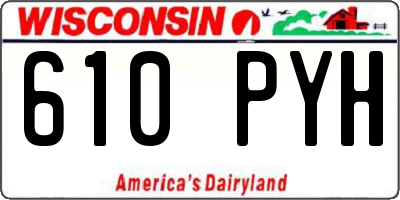 WI license plate 610PYH