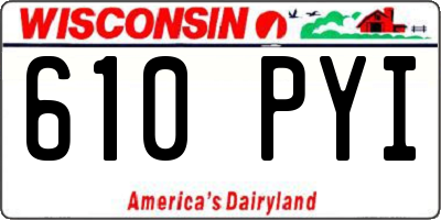 WI license plate 610PYI