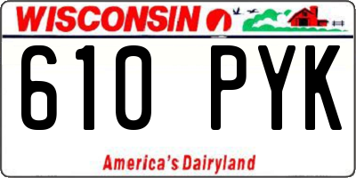 WI license plate 610PYK