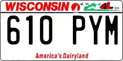 WI license plate 610PYM