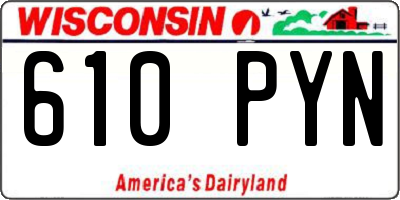 WI license plate 610PYN