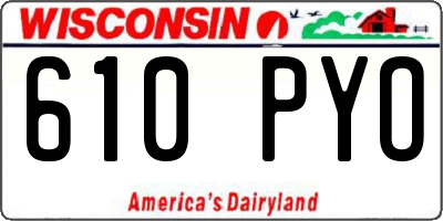 WI license plate 610PYO