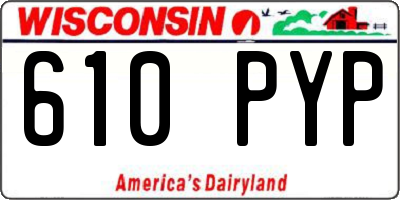 WI license plate 610PYP